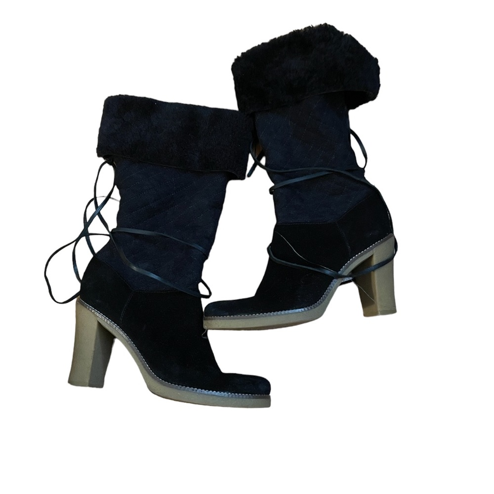 BCBG Black Fur Boots